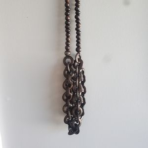 Dark wooden necklace